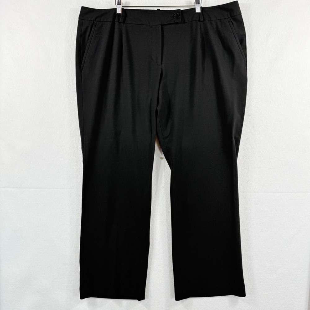 Talbots Trousers Women 22W Black Straight Leg Business Professional Classic